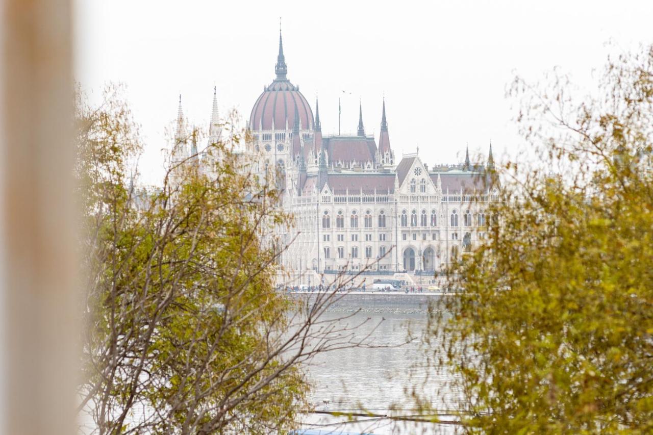 Danube Waterfront View At Chain Bridge Budapest Eksteriør billede